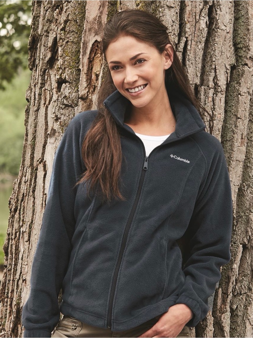 Columbia Fleece Full Zip Jacket Mens Small Black Steens Mountain Coat Logo Patch
